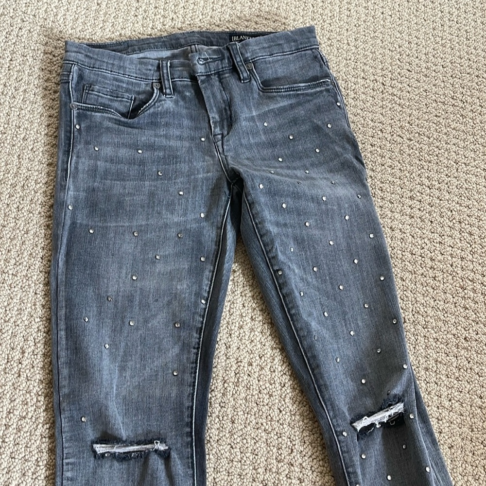 Blanknyc 25 bedazzled jeans in grey